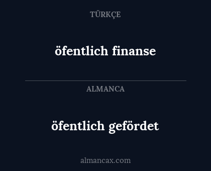 öfentlich finanse - öfentlich gefördet