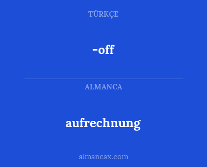aufrechnung - -off