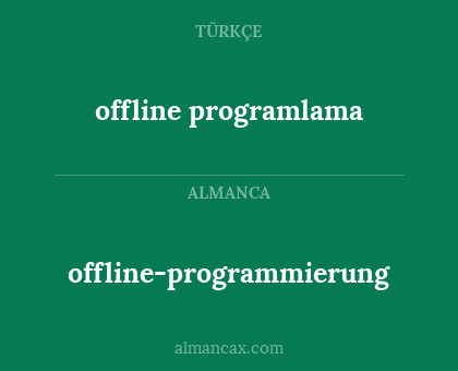 offline-programmierung - offline programlama