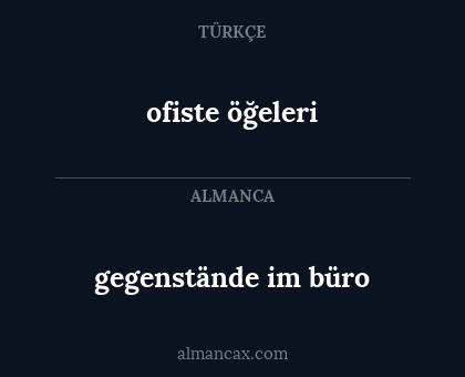 gegenstände im büro - ofiste öğeleri