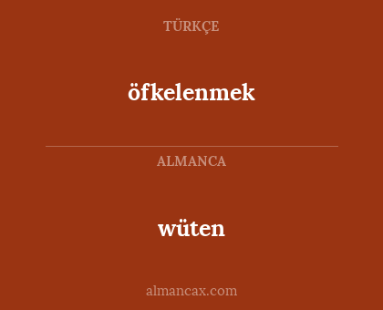öfkelenmek - wüten