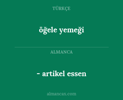 - artikel essen - öğele yemeği