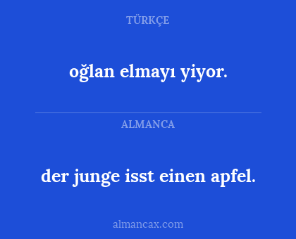 oğlan elmayı yiyor. - der junge isst einen apfel.