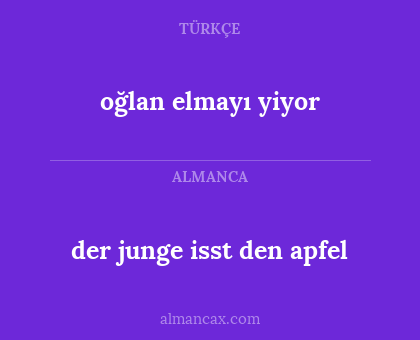 der junge isst den apfel - oğlan elmayı yiyor