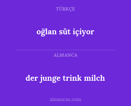 der junge trink milch - oğlan süt içiyor
