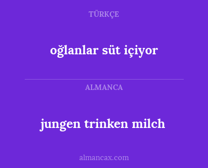 jungen trinken milch - oğlanlar süt içiyor