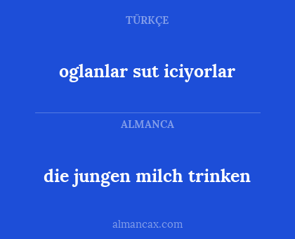 die jungen milch trinken - oglanlar sut iciyorlar