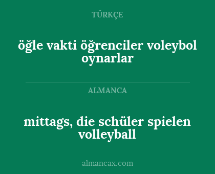 mittags, die schüler spielen volleyball - öğle vakti öğrenciler voleybol oynarlar