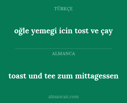 oğle yemegi icin tost ve çay - toast und tee zum mittagessen
