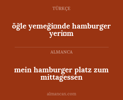 mein hamburger platz zum mittagessen - öğle yemeği̇nde hamburger yeri̇m