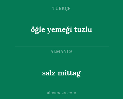 salz mittag - öğle yemeği tuzlu