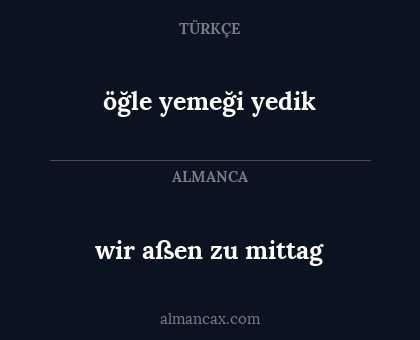 öğle yemeği yedik - wir aßen zu mittag