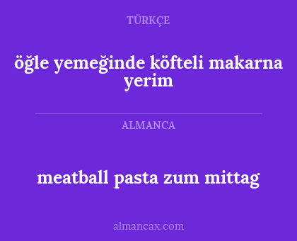 öğle yemeğinde köfteli makarna yerim - meatball pasta zum mittag