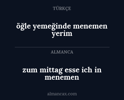 öğle yemeğinde menemen yerim - zum mittag esse ich in menemen