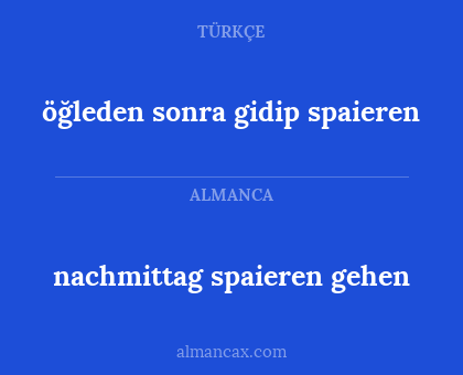 nachmittag spaieren gehen - öğleden sonra gidip spaieren