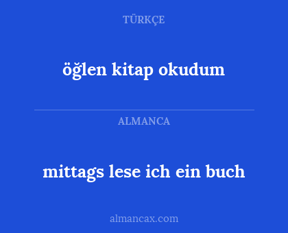öğlen kitap okudum - mittags lese ich ein buch