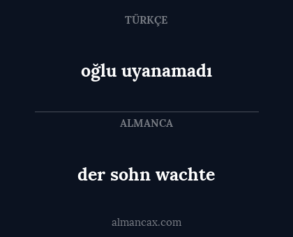 oğlu uyanamadı - der sohn wachte
