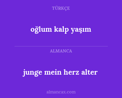 oğlum kalp yaşım - junge mein herz alter