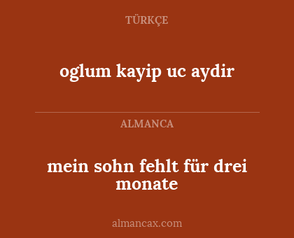 oglum kayip uc aydir - mein sohn fehlt für drei monate