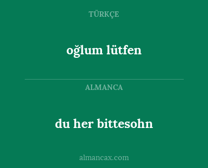 du her bittesohn - oğlum lütfen