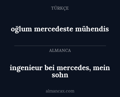 oğlum mercedeste mühendis - ingenieur bei mercedes, mein sohn