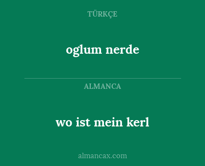 oglum nerde - wo ist mein kerl