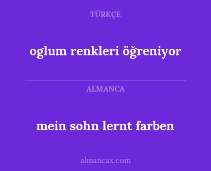 mein sohn lernt farben - oglum renkleri öğreniyor
