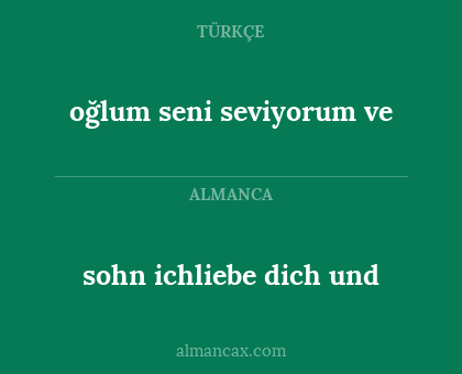sohn ichliebe dich und - oğlum seni seviyorum ve