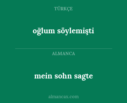 oğlum söylemişti - mein sohn sagte