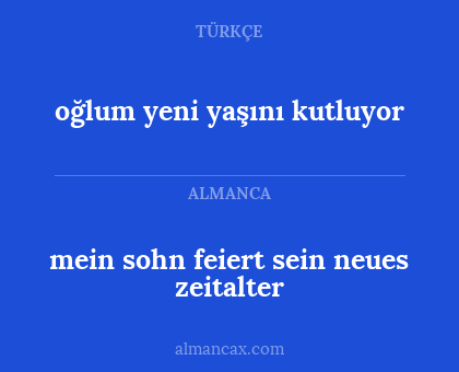 oğlum yeni yaşını kutluyor - mein sohn feiert sein neues zeitalter