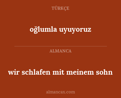 oğlumla uyuyoruz - wir schlafen mit meinem sohn