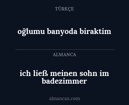 oğlumu banyoda biraktim - ich ließ meinen sohn im badezimmer