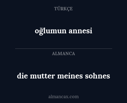 die mutter meines sohnes - oğlumun annesi