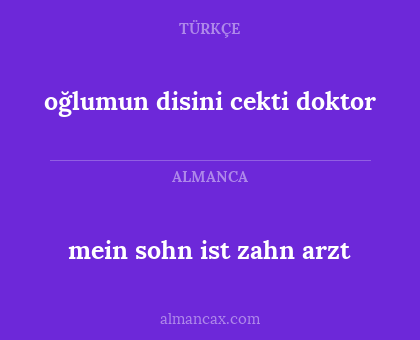 oğlumun disini cekti doktor - mein sohn ist zahn arzt