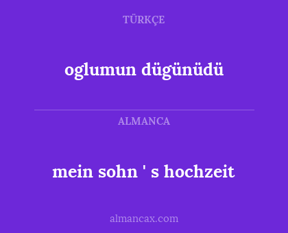 mein sohn ' s hochzeit - oglumun dügünüdü
