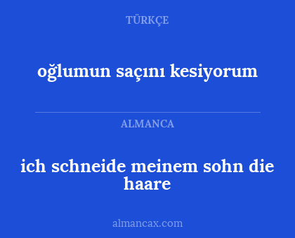 oğlumun saçını kesiyorum - ich schneide meinem sohn die haare