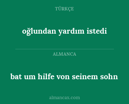 bat um hilfe von seinem sohn - oğlundan yardım istedi