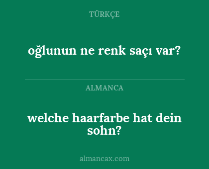 oğlunun ne renk saçı var? - welche haarfarbe hat dein sohn?