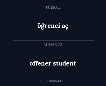 offener student - öğrenci aç