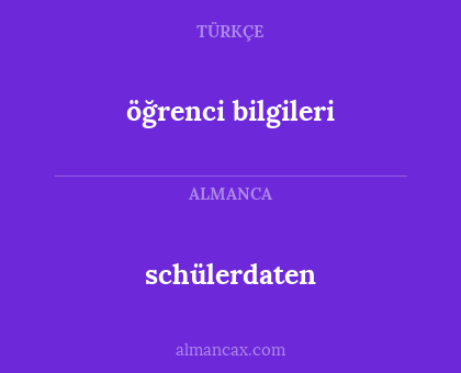 schülerdaten - öğrenci bilgileri