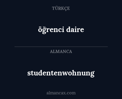 öğrenci daire - studentenwohnung