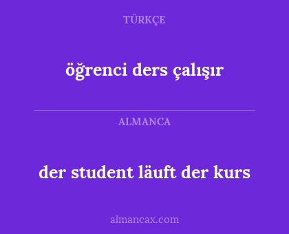 der student läuft der kurs - öğrenci ders çalışır