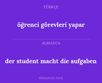 öğrenci görevleri yapar - der student macht die aufgaben