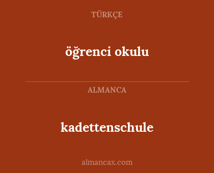 öğrenci okulu - kadettenschule