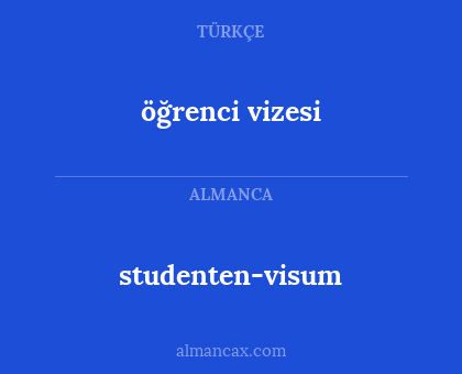 öğrenci vizesi - studenten-visum