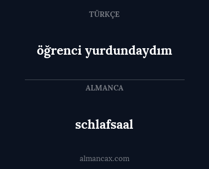 öğrenci yurdundaydım - schlafsaal