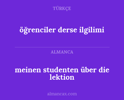 öğrenciler derse ilgilimi - meinen studenten über die lektion