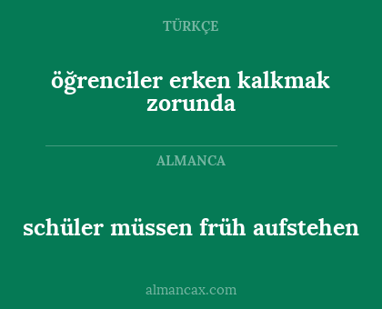 schüler müssen früh aufstehen - öğrenciler erken kalkmak zorunda