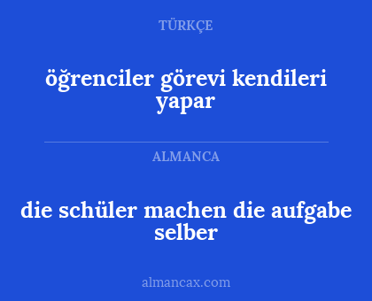 öğrenciler görevi kendileri yapar - die schüler machen die aufgabe selber