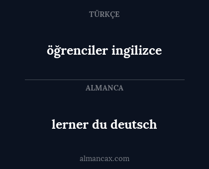 lerner du deutsch - öğrenciler ingilizce